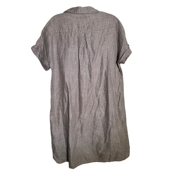 Vicci Brown Short Sleeves Linen Shirt Dress Size 38 - Picture 5 of 7